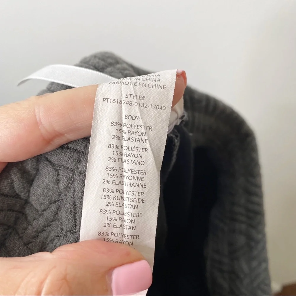 Fabletics Gray Hamilton Textured Quilted Cuff Sweatpant High Waist Jogger Size M - Picture 7 of 7